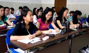 Chinese students at xiamen University